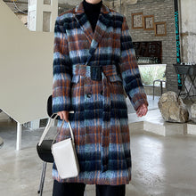 Load image into Gallery viewer, Winter Plaid Trench Coat