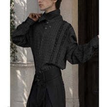Load image into Gallery viewer, French Retro Striped Ruffled Collar Shirt