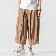 Load image into Gallery viewer, Cotton and Linen Wide Leg Bloomers Cropped Pants