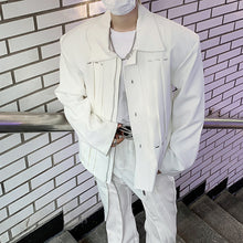 Load image into Gallery viewer, Rivet Shoulder Padded Loose Short Lapel Jacket