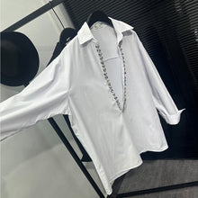 Load image into Gallery viewer, Deep V-neck Loose-fitting Sequin Shirt