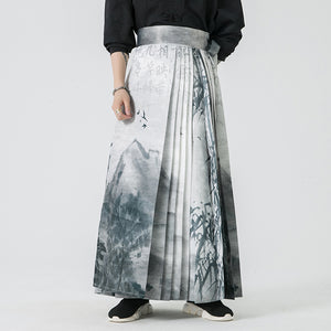 Ink Printed Hanfu Horse Face Skirt