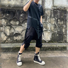 Load image into Gallery viewer, Asymmetric Long Crew Neck T-shirt