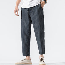 Load image into Gallery viewer, Cotton and Linen Striped Pants
