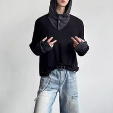 Load image into Gallery viewer, American Color-blocked Hooded T-shirts