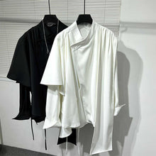 Load image into Gallery viewer, Dark Irregular Patchwork Loose Shirt Men's Fake Two-Piece Shirt