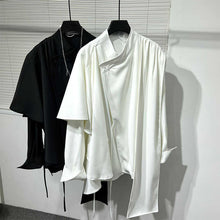Load image into Gallery viewer, Dark Irregular Patchwork Loose Shirt Men's Fake Two-Piece Shirt