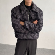 Load image into Gallery viewer, Diamond Check Lapel Short Cotton Jacket