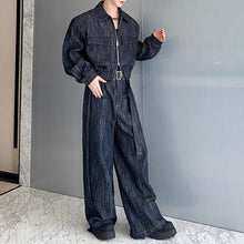 Load image into Gallery viewer, Vintage Heavy-wash Denim Jacket Distressed Wide-leg Pants Two-piece Set