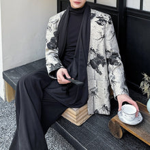 Load image into Gallery viewer, Scarf Ink-print Collarless Jacket