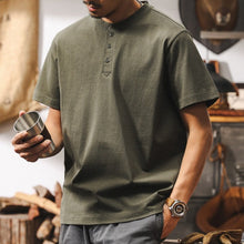 Load image into Gallery viewer, 250g Heavyweight Loose Fit Cotton Henley Shirt