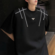 Load image into Gallery viewer, Metallic Shoulder Pad Contrast Color T-shirt