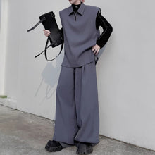Load image into Gallery viewer, Pullover Suit Vest Loose Casual Wide-leg Pants Two-piece Suit