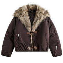 Load image into Gallery viewer, Faux Fur Collar Loose Thick Jacket