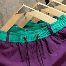 Load image into Gallery viewer, Loose-fit Color-block Beach Shorts with Lining