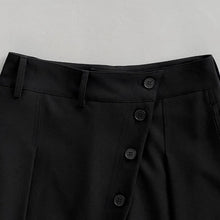 Load image into Gallery viewer, Women's Asymmetrical Slanted Button Curved Wide-leg Trousers