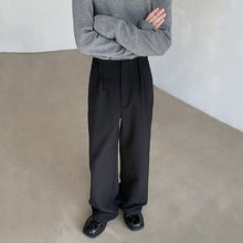 Load image into Gallery viewer, Wide-leg Straight Black Casual Suit Pants