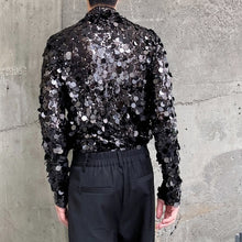 Load image into Gallery viewer, Sequin Party Stage Stand Collar Tight T-Shirt