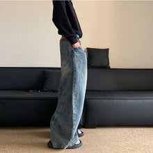 Load image into Gallery viewer, Retro Straight Denim Wide-leg Pants