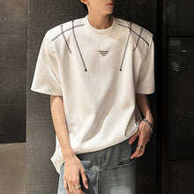 Load image into Gallery viewer, Metallic Shoulder Pad Contrast Color T-shirt