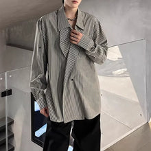 Load image into Gallery viewer, Striped Lapel Casual Loose Shirt