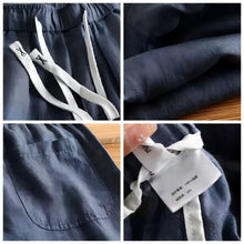 Load image into Gallery viewer, Linen Breathable Loose Drawstring Straight Trousers