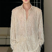 Load image into Gallery viewer, Summer Stage Tassels Sequins Tops Shorts Suits