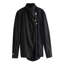 Load image into Gallery viewer, Retro Irregular Button Stand Collar Shirt
