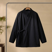 Load image into Gallery viewer, Fleece Lined Diagonal Placket Loose Hanfu Cardigan
