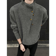 Load image into Gallery viewer, Turtleneck Loose-fitting Button-down Knit Sweater