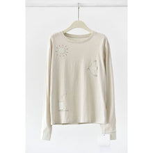 Load image into Gallery viewer, Women's Japanese Loose Graphic Striped Patchwork Crewneck T-shirt