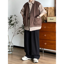 Load image into Gallery viewer, Patchwork Faux Two-Piece Workwear Short-Sleeve Shirt