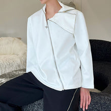 Load image into Gallery viewer, Diagonal Zip Lapel Long Sleeve Sweatshirt