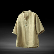 Load image into Gallery viewer, V-neck Linen Loose T-shirt