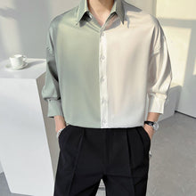 Load image into Gallery viewer, Summer Ice Silk Two-Tone Panel Shirt
