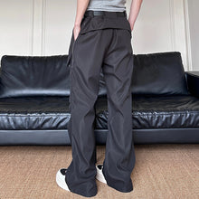 Load image into Gallery viewer, Zippered Pleated Bootcut Technical Trousers