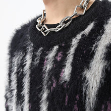 Load image into Gallery viewer, Contrast Color Vertical Stripe Crew Neck Sweater