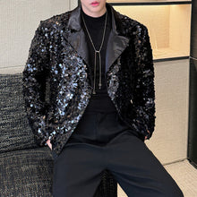 Load image into Gallery viewer, Sequined Suit Collar Loose Short Jacket