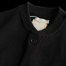 Load image into Gallery viewer, Heavyweight Cotton Crewneck Button Up Knitted Cardigan