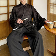 Load image into Gallery viewer, Long-sleeved Patterned Jacquard Loose Casual Shirt