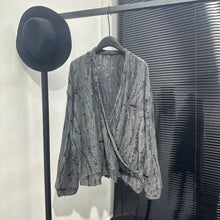 Load image into Gallery viewer, Irregular Cut-out V-neck Long-sleeve Top