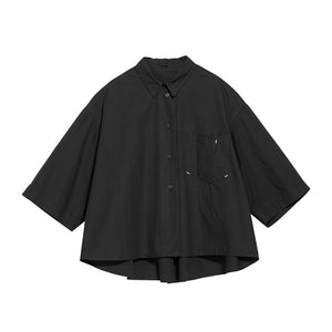 Black Irregular Loose Short Sleeve Shirt