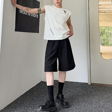 Load image into Gallery viewer, Ripped Shoulder Pads Sleeveless Tank Top