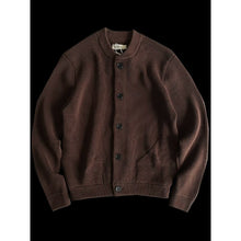 Load image into Gallery viewer, Heavyweight Cotton Crewneck Button Up Knitted Cardigan