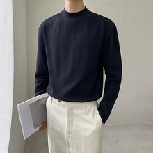 Load image into Gallery viewer, Solid Color Half Turtleneck Loose Inner T-shirt