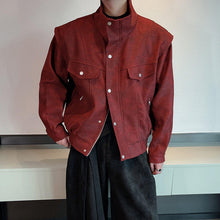 Load image into Gallery viewer, Stand Collar Fake Two Piece Tie Dye Jacket