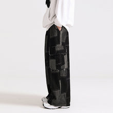 Load image into Gallery viewer, American Retro Patchwork Loose Wide-leg Jeans