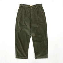 Load image into Gallery viewer, Heavyweight Washed Corduroy Pleated Loose Wide-leg Straight Trousers