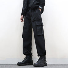 Load image into Gallery viewer, Technical Loose Black Drawstring Overalls