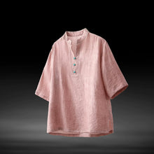 Load image into Gallery viewer, V-neck Linen Loose T-shirt